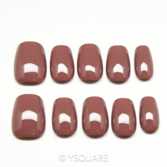 < Chocolat Chaud > Y.Square Faux Ongles Fait Main Réutilisables / Handmade Press On Nails
