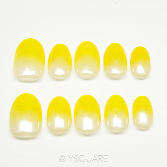 < Crème brûlée > Y.Square Faux Ongles Fait Main Réutilisables