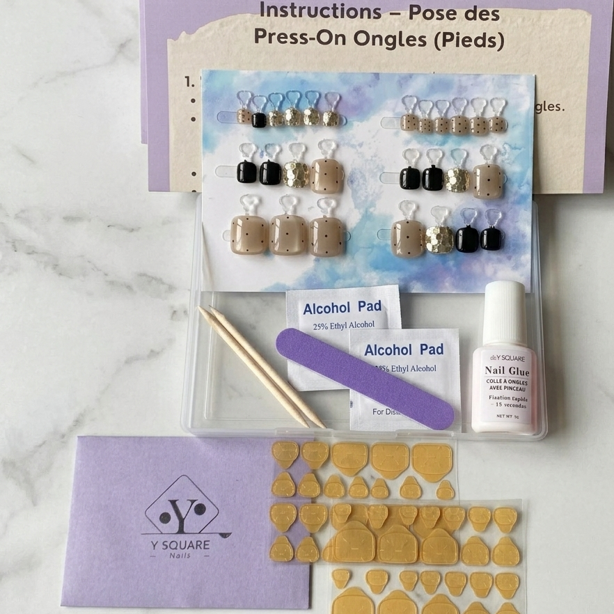 < Pédicure Tokyo > – Full Size Set Press-on Nails Handmade for feet