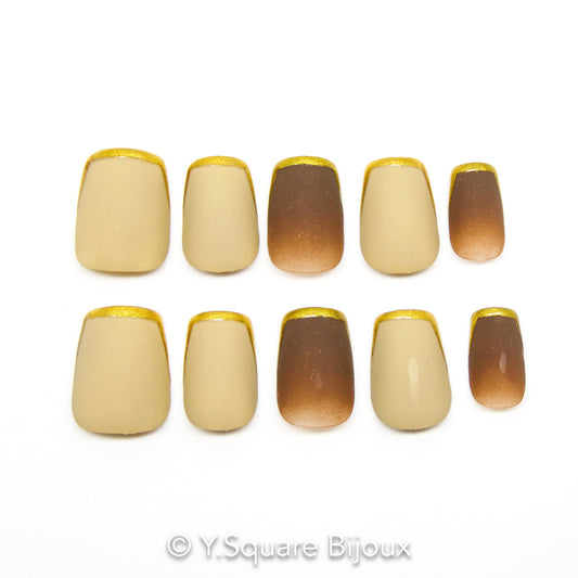 < Nonchalant > Y.Square Faux Ongles Fait Main Réutilisables
