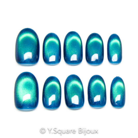 < Forêts norvégiennes >Y.Square Faux Ongles Fait Main Réutilisables