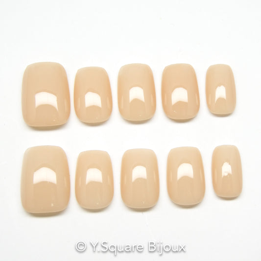 < Nude Parfait > Y.Square Ongles Press On / Faux Ongles réutilisables