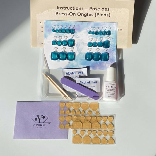 < Forêts norvégiennes > – Full Size Set Press-on Nails Handmade for feet
