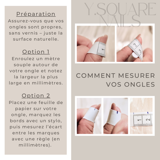 < Butter French > Y.Square Faux Ongles Fait Main Réutilisables