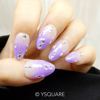 < Améthyste > Y.Square Faux Ongles Fait Main Réutilisables