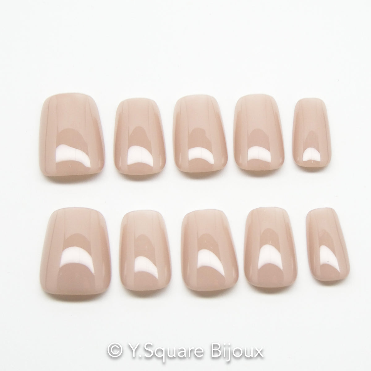 < Bois de Rose > Y.Square Faux Ongles Fait Main Réutilisables