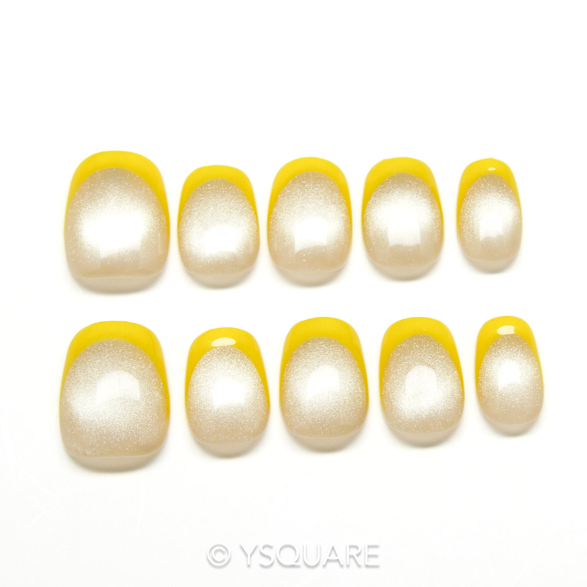 < Butter French > Y.Square Faux Ongles Fait Main Réutilisables