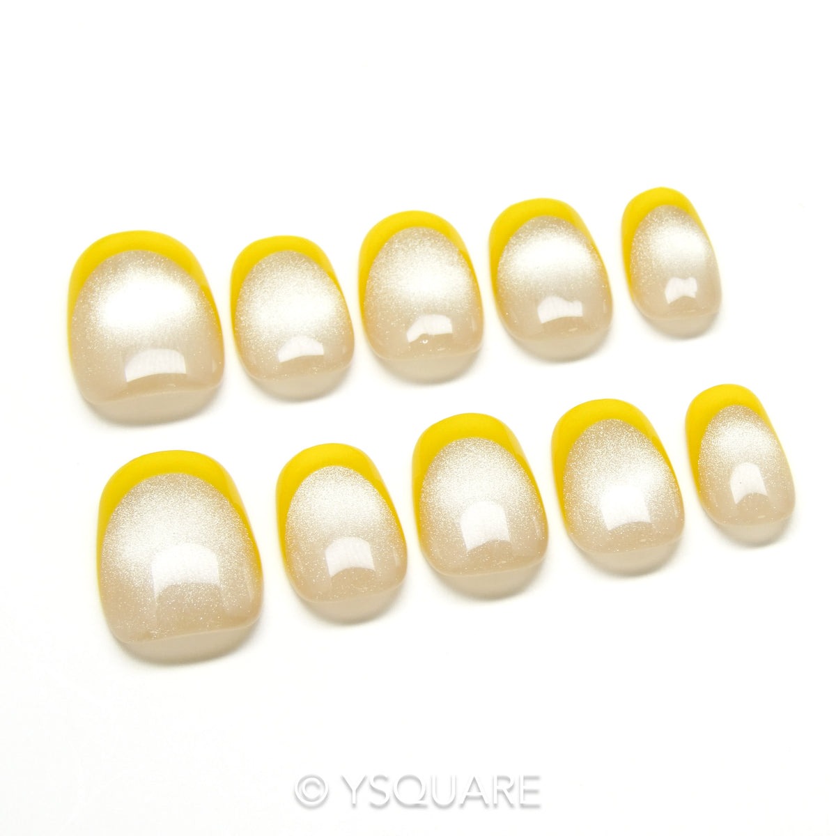 < Butter French > Y.Square Faux Ongles Fait Main Réutilisables