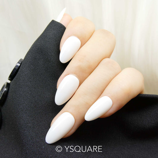 < Classy White > Y.Square Faux Ongles Fait Main Réutilisables