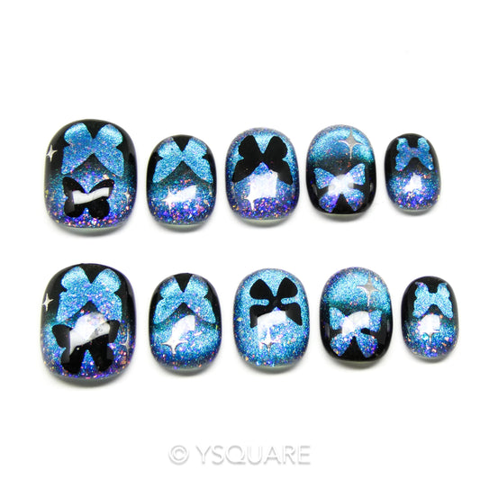 < Effect papillon > Y.Square Faux Ongles Fait Main Réutilisables