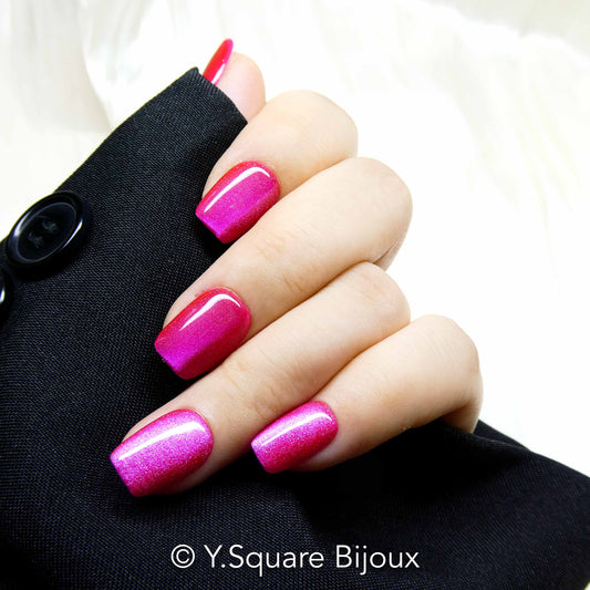 < Flamant Rose > Y.Square Faux Ongles Fait Main Réutilisables