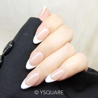 < French Amande > Y.Square Faux Ongles Fait Main Réutilisables / Handmade Press On Nails 