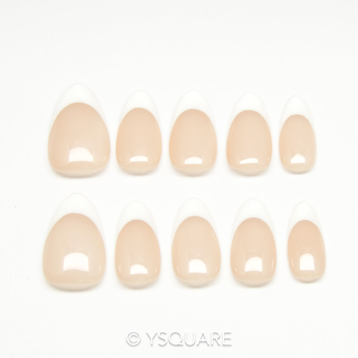 < French Amande > Y.Square Faux Ongles Fait Main Réutilisables / Handmade Press On Nails 