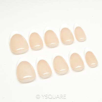 < French Amande > Y.Square Faux Ongles Fait Main Réutilisables / Handmade Press On Nails 