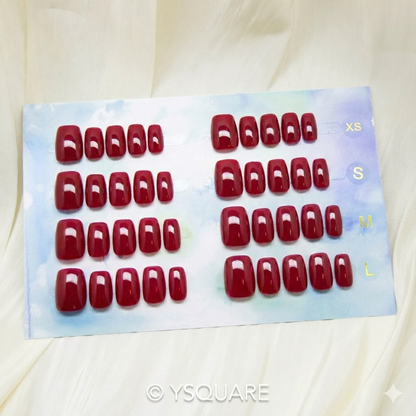 Discovery Kit – 40 Handmade Press-On Nails (4 Sizes) – Bordeaux