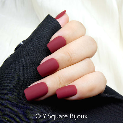 < Rouge à Lèvres > Y.Square Faux Ongles Fait Main Réutilisables
