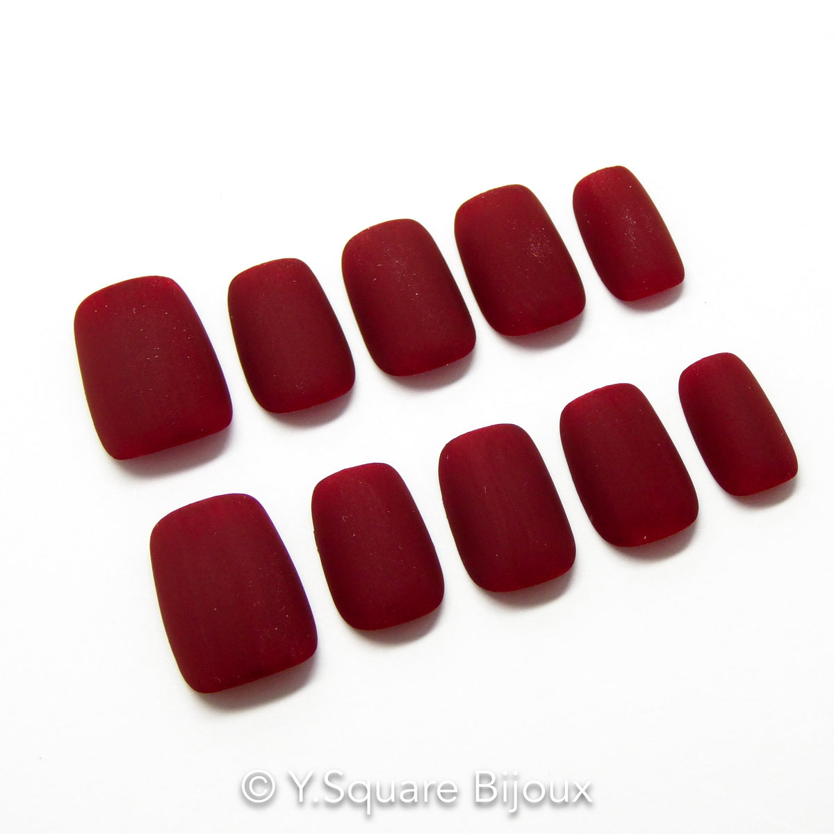 < Rouge à Lèvres > Y.Square Faux Ongles Fait Main Réutilisables