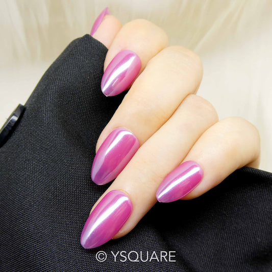 < Magenta Nacré > Y.Square Faux Ongles Fait Main Réutilisables