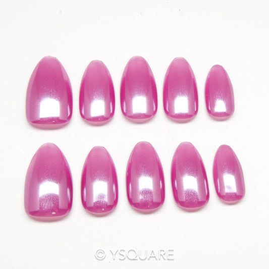 < Magenta Nacré > Y.Square Faux Ongles Fait Main Réutilisables