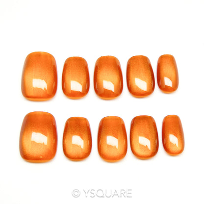 < Miel Doré > Y.Square Faux Ongles Fait Main Réutilisables