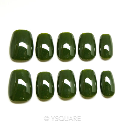 < Vert > Y.Square Faux Ongles Fait Main Réutilisables / Handmade Press On Nails 