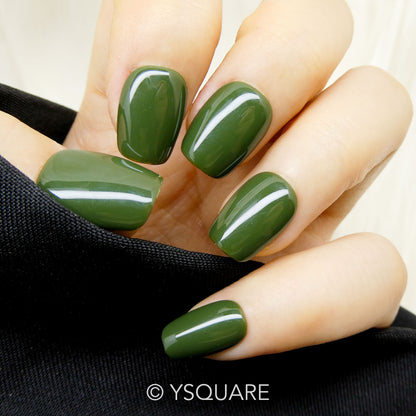 < Vert > Y.Square Faux Ongles Fait Main Réutilisables / Handmade Press On Nails 