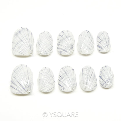 < Nacre > Y.Square Faux Ongles Fait Main Réutilisables