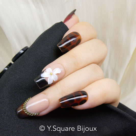 < Soirée Masquée > Y.Square Faux Ongles Fait Main Réutilisables
