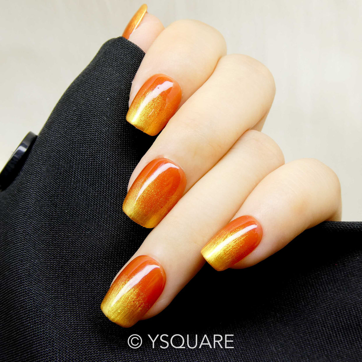 < Soleil d’Automne > Y.Square Faux Ongles Fait Main Réutilisables
