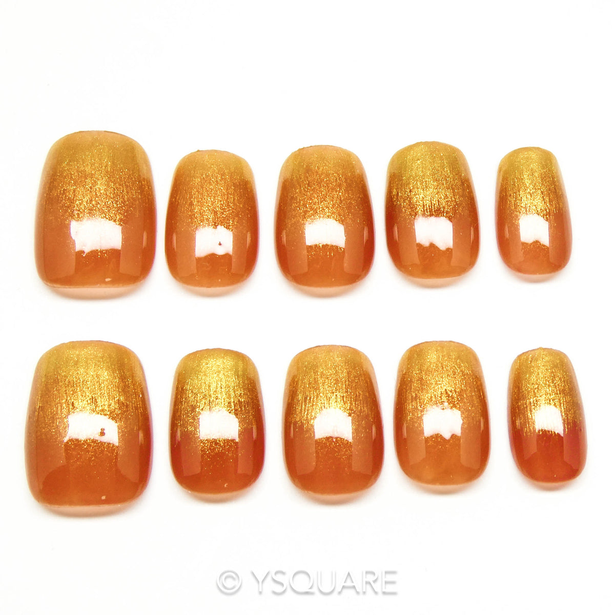 < Soleil d’Automne > Y.Square Faux Ongles Fait Main Réutilisables