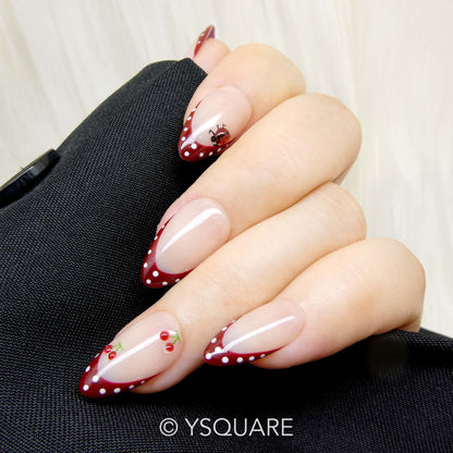 <Coccinelle > Y.Square Faux Ongles Fait Main Réutilisables