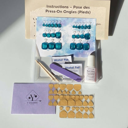 < Forêts norvégiennes > – Full Size Set Press-on Nails Handmade for feet