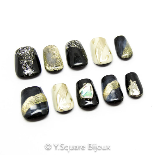< Voie Lactée > Y.Square Faux Ongles Fait Main Réutilisables