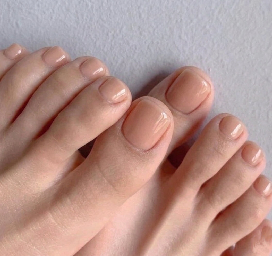 < Pédicure Color > – Full Size Set Press-on Nails Handmade for feet