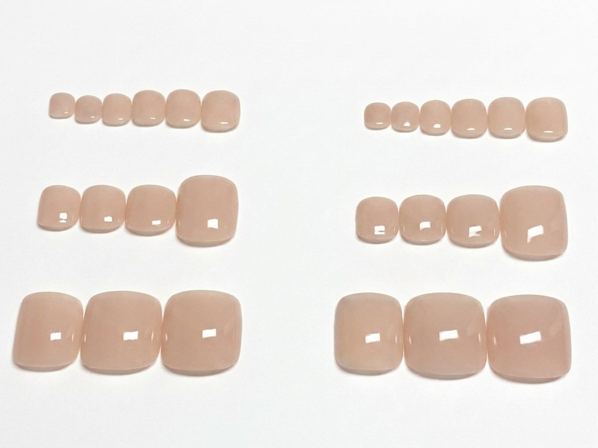 < Pédicure Color > – Full Size Set Press-on Nails Handmade for feet
