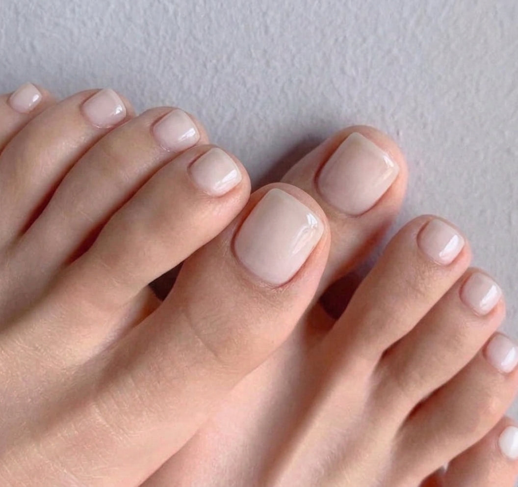 < Pédicure Color > – Full Size Set Press-on Nails Handmade for feet