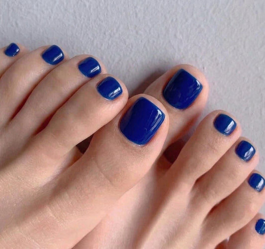 < Pédicure Color > – Full Size Set Press-on Nails Handmade for feet