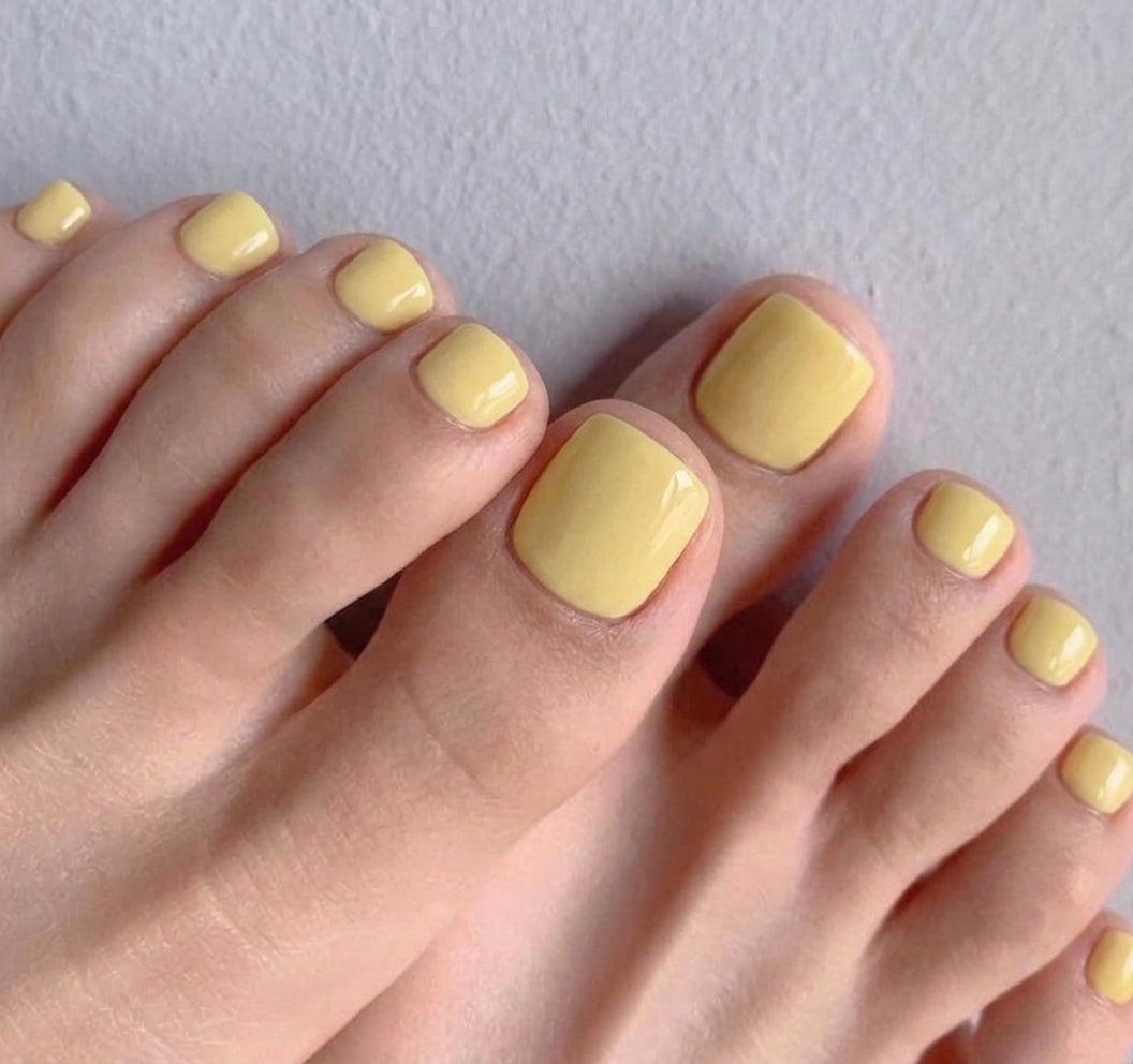 < Pédicure Color > – Full Size Set Press-on Nails Handmade for feet
