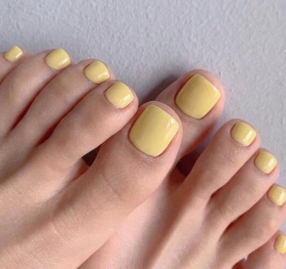 < Pédicure Color > – Full Size Set Press-on Nails Handmade for feet