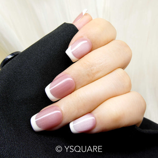 < Rose French > Y.Square Faux Ongles Fait Main Réutilisables