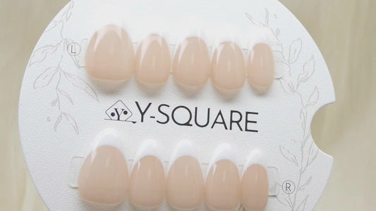 < French Amande > Y.Square Faux Ongles Fait Main Réutilisables / Handmade Press On Nails 