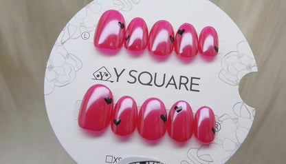 < Cherry Bomb > Y.Square Faux Ongles Fait Main Réutilisables