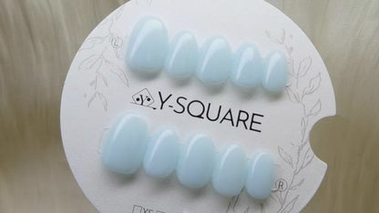 < Baby bleu > Y.Square Presson Faux Ongles Fait Main Réutilisables