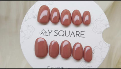 < Chocolat Chaud  > Y.Square Faux Ongles Fait Main Réutilisables / Handmade Press On Nails 