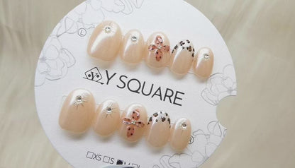 < Éclat d’Automne > Y.Square Faux Ongles Fait Main Réutilisables