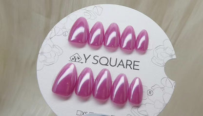 < Magenta Nacré > Y.Square Faux Ongles Fait Main Réutilisables