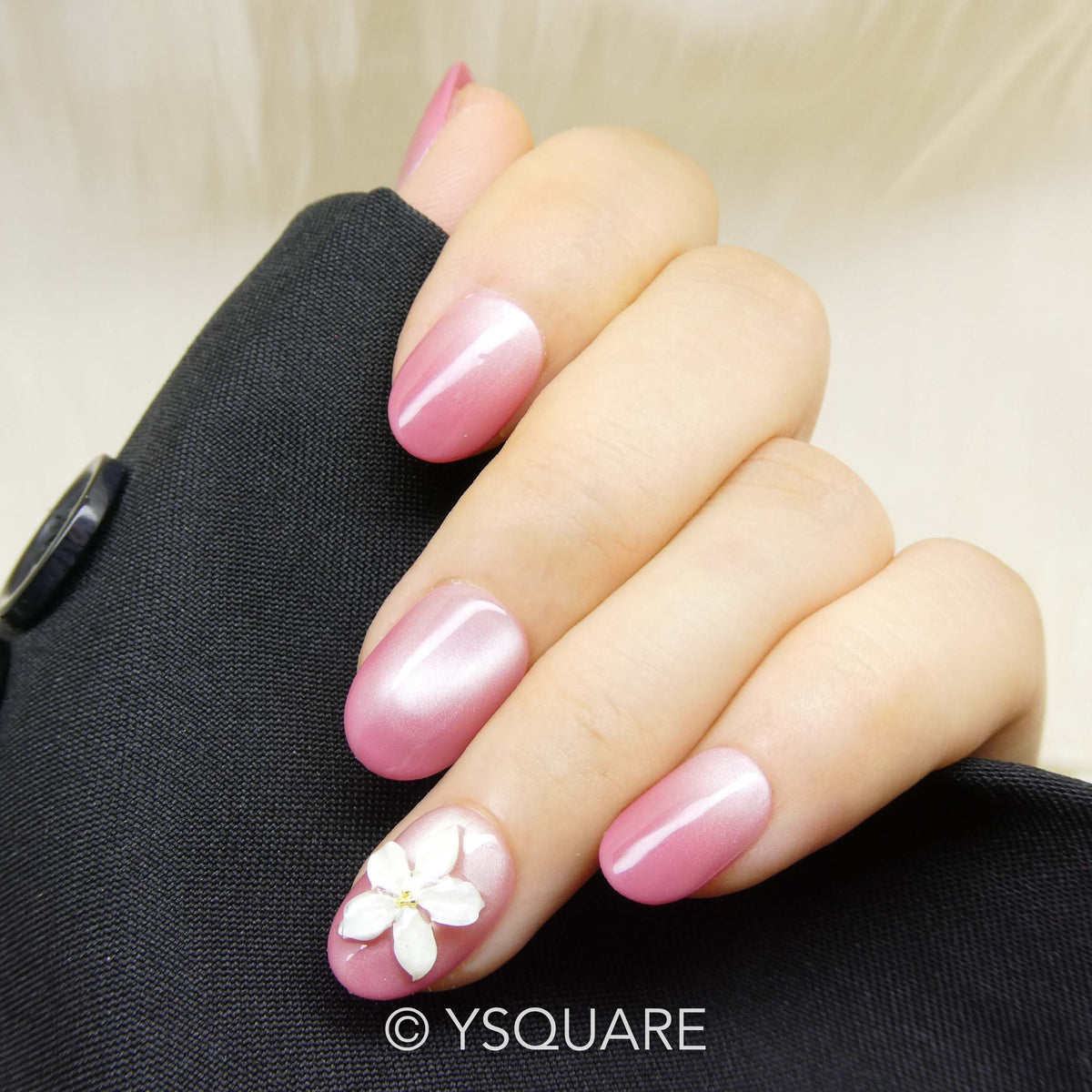 < Sakura > Y.Square Faux Ongles Fait Main Réutilisables
