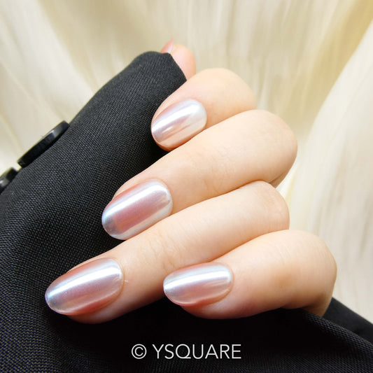 < Perle Fumée > Y.Square Faux Ongles Fait Main Réutilisables